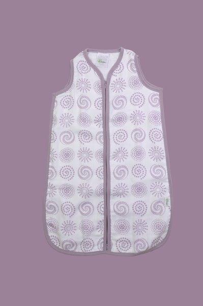 Kaarpas Premium Organic Cotton 2- Layer Muslin Baby Sleeping Bag with Charming Pattern of Circle, (Pastel Purple) - Tinycubs - 