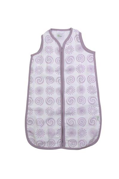 Kaarpas Premium Organic Cotton 2- Layer Muslin Baby Sleeping Bag with Charming Pattern of Circle, (Pastel Purple) - Tinycubs - 