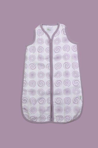 Kaarpas Premium Organic Cotton 2- Layer Muslin Baby Sleeping Bag with Charming Pattern of Circle, (Pastel Purple) - Tinycubs - 