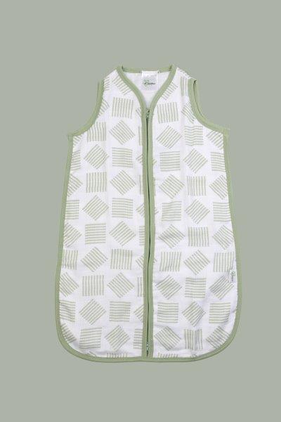 Kaarpas Premium Organic Cotton 2- Layer Muslin Baby Sleeping Bag with Charming Pattern of Line, (Sage Green) - Tinycubs - 