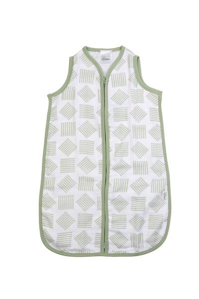 Kaarpas Premium Organic Cotton 2- Layer Muslin Baby Sleeping Bag with Charming Pattern of Line, (Sage Green) - Tinycubs - 