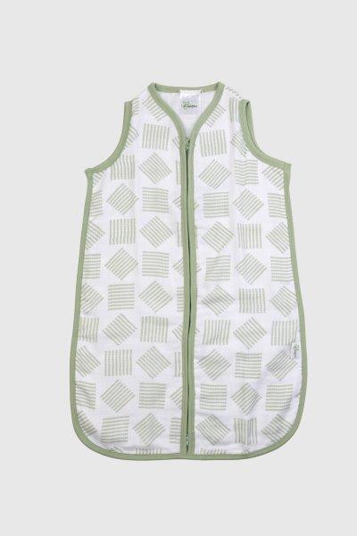 Kaarpas Premium Organic Cotton 2- Layer Muslin Baby Sleeping Bag with Charming Pattern of Line, (Sage Green) - Tinycubs - 