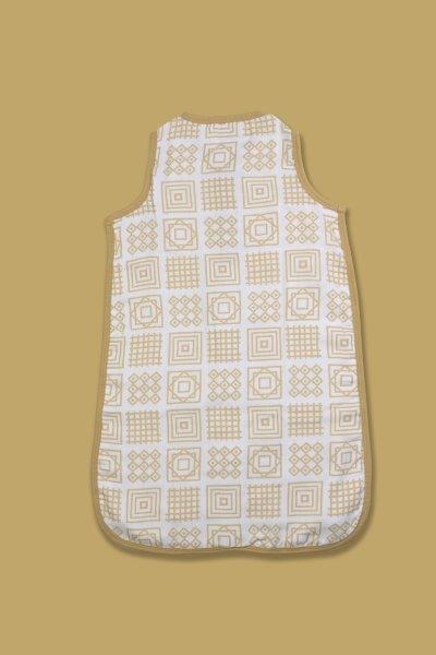 Kaarpas Premium Organic Cotton 2- Layer Muslin Baby Sleeping Bag with Charming Pattern of Square, (Beige) - Tinycubs - 