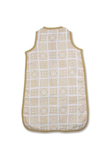 Kaarpas Premium Organic Cotton 2- Layer Muslin Baby Sleeping Bag with Charming Pattern of Square, (Beige) - Tinycubs - 