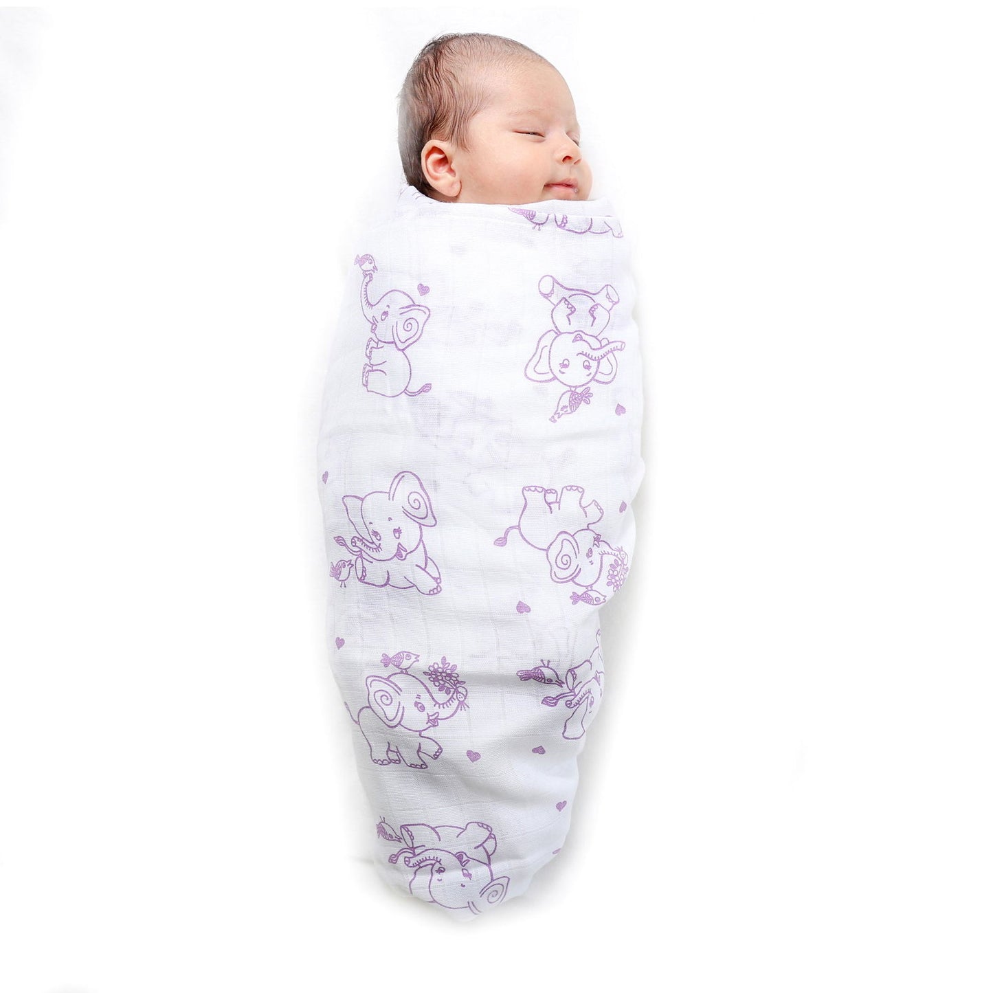 Kaarpas Premium Organic Cotton Muslin Baby Wrap Swaddle with Animal Theme of Elephant - Tinycubs - 