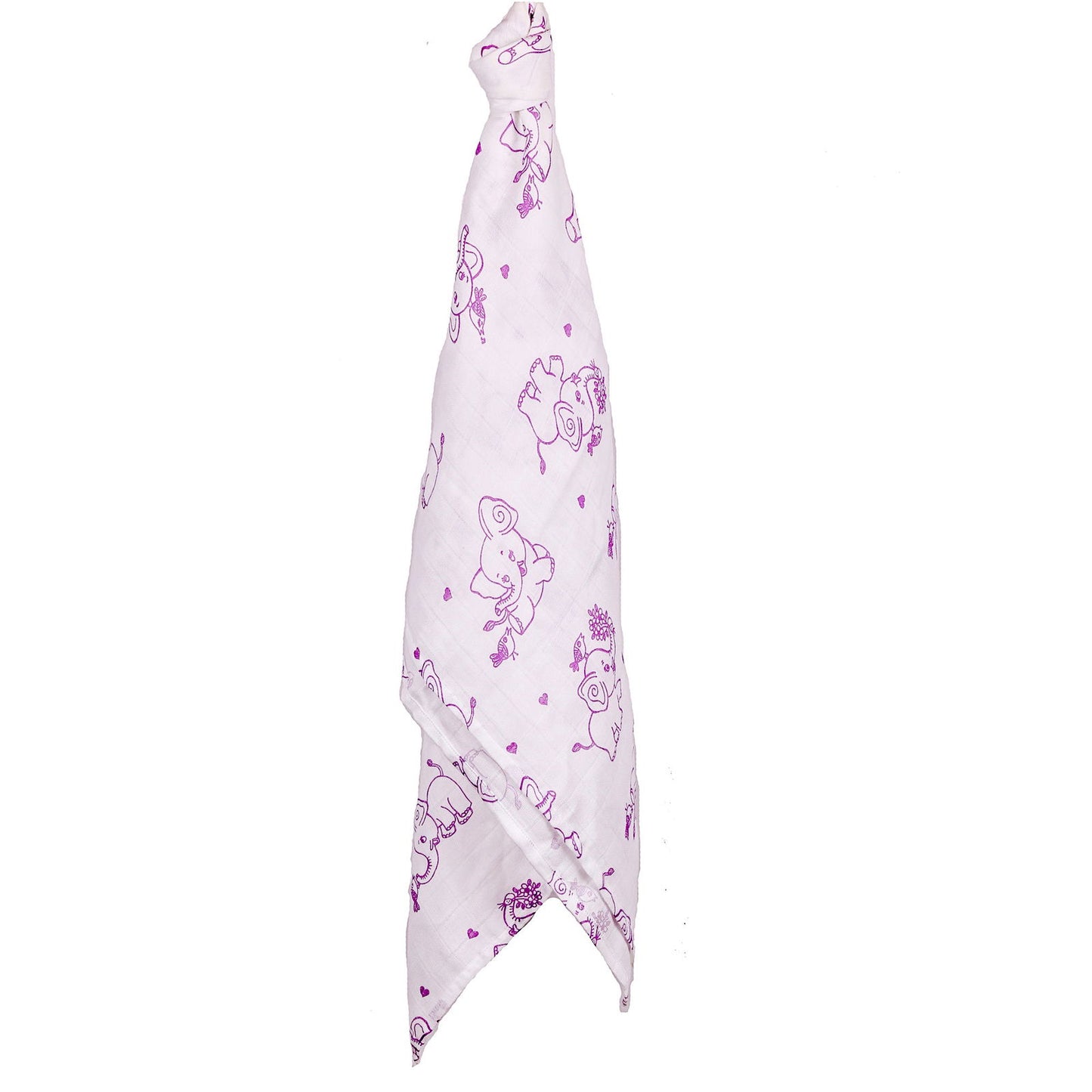 Kaarpas Premium Organic Cotton Muslin Baby Wrap Swaddle with Animal Theme of Elephant - Tinycubs - 