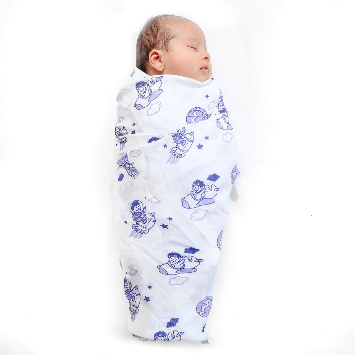 Kaarpas Premium Organic Cotton Muslin Baby Wrap Swaddle with Sky Theme of Parachute - Tinycubs - 