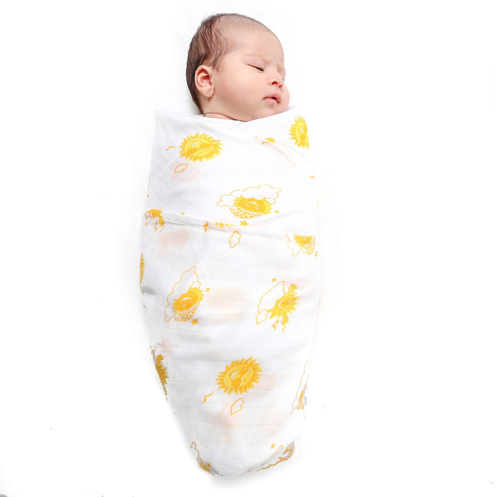 Kaarpas Premium Organic Cotton Muslin Baby Wrap Swaddle with Sky Theme of Sun - Tinycubs - 