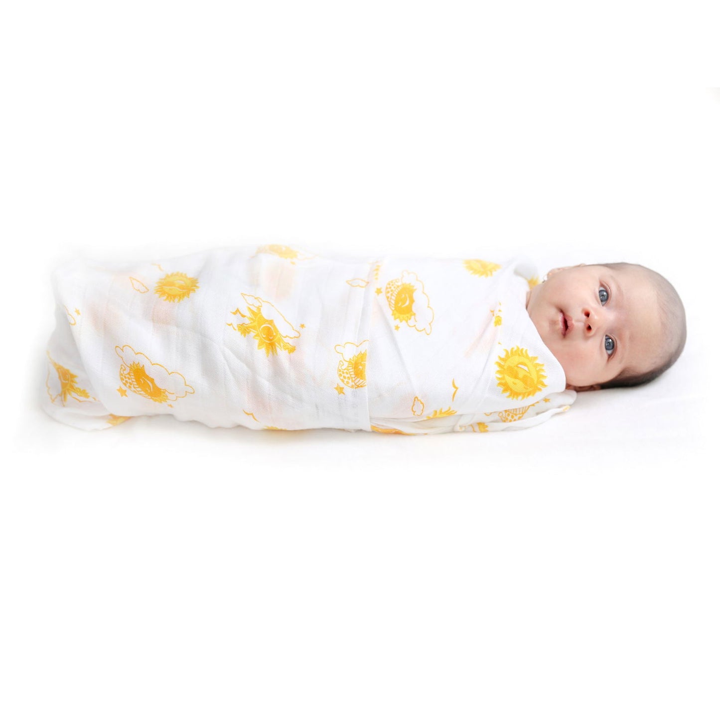 Kaarpas Premium Organic Cotton Muslin Baby Wrap Swaddle with Sky Theme of Sun - Tinycubs - 