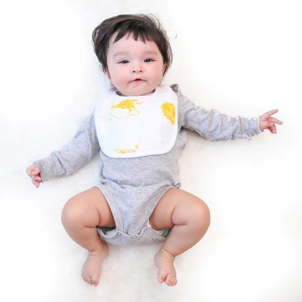 Kaarpas Premium Organic Cotton Muslin Bibs with Sky Theme of Sun, Moon and Parachute, Pack of 3 - Tinycubs - 