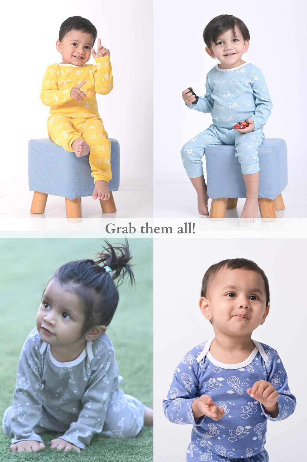 Kaarpas organic cotton 2-piece baby PJ set with jumping monkey- Brown - Tinycubs - 