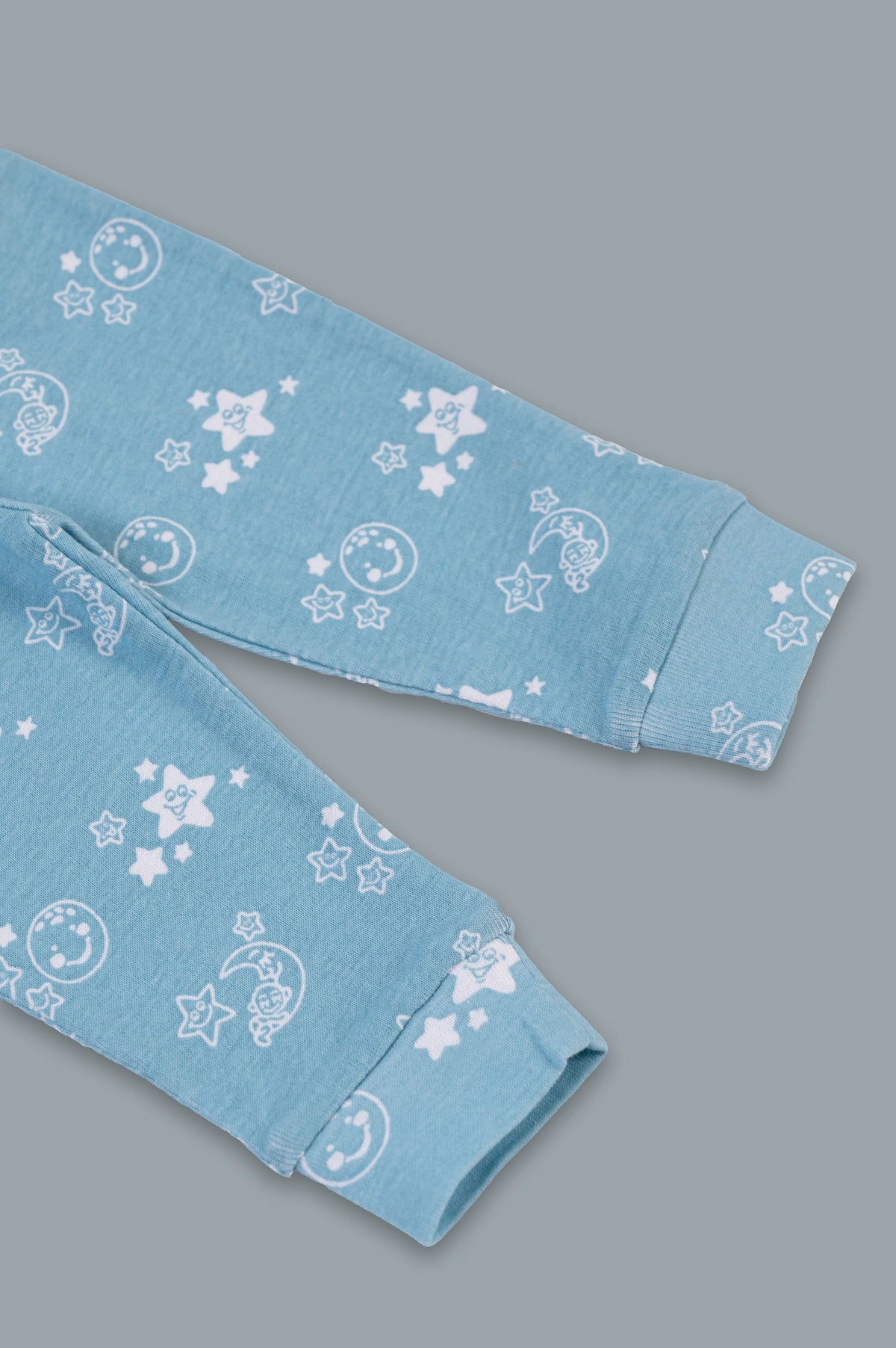 Kaarpas organic cotton 2 piece baby PJ set with bright star and moon - Sky blue - Tinycubs - 