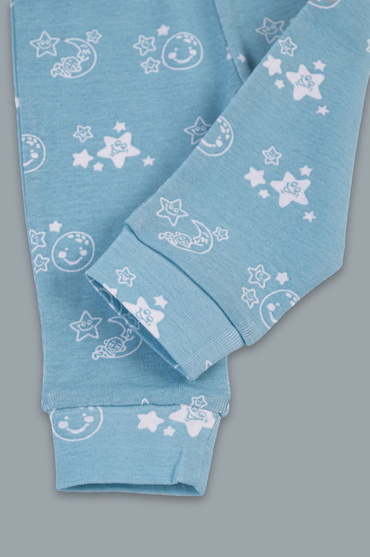Kaarpas organic cotton 2 piece baby PJ set with bright star and moon - Sky blue - Tinycubs - 