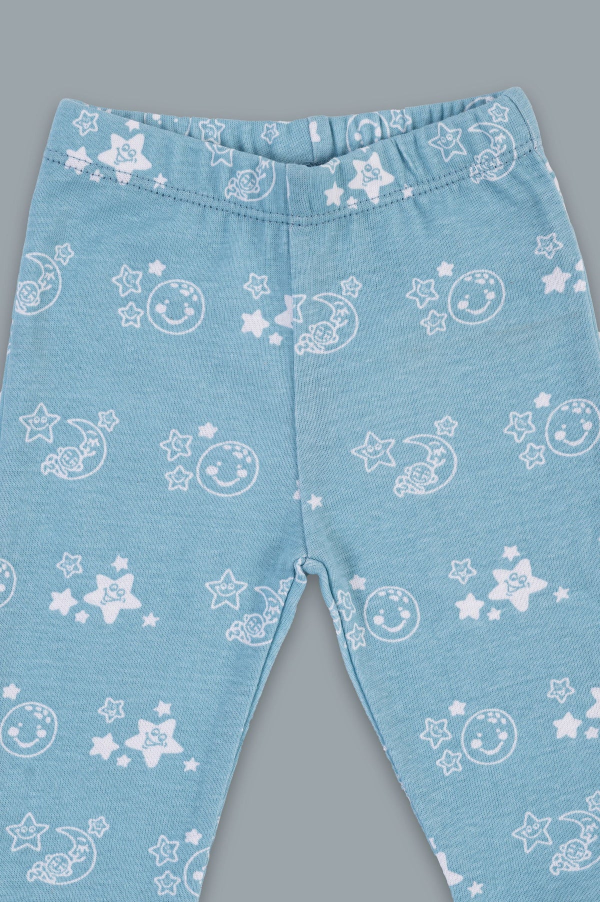 Kaarpas organic cotton 2 piece baby PJ set with bright star and moon - Sky blue - Tinycubs - 