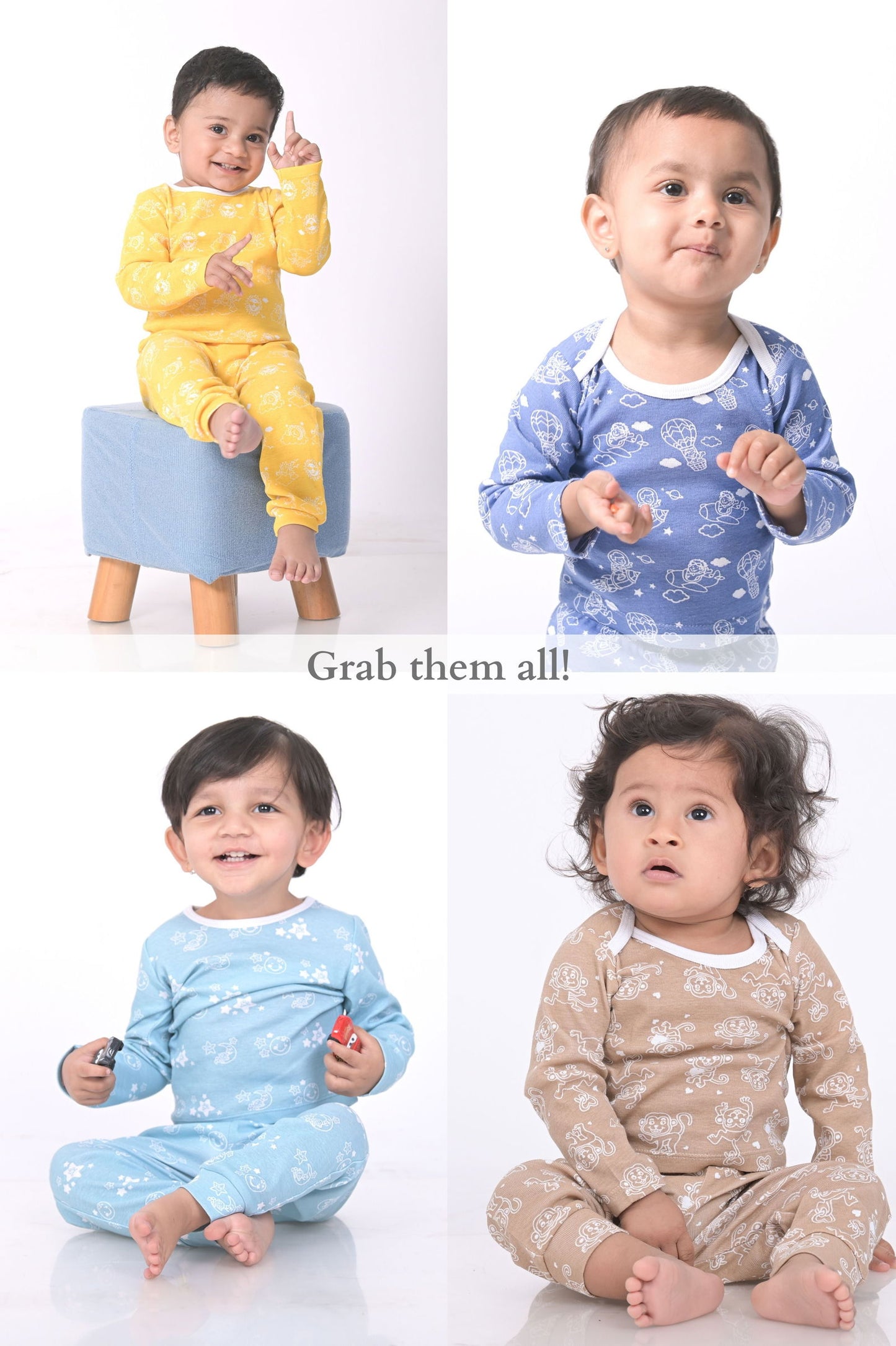 Kaarpas organic cotton 2 piece baby PJ set with chirpy sparrow - Teal - Tinycubs - 