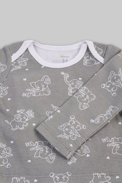 Kaarpas organic cotton 2 piece  baby PJ set with jumbo elephant - Tinycubs - 