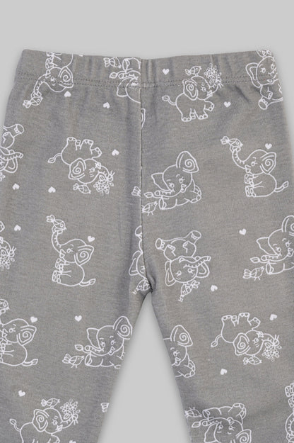 Kaarpas organic cotton 2 piece  baby PJ set with jumbo elephant - Tinycubs - 