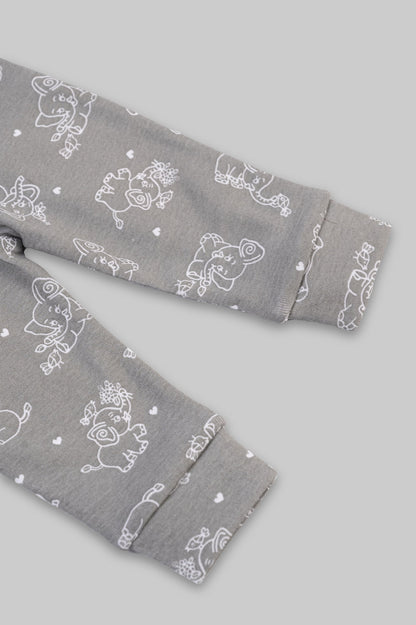 Kaarpas organic cotton 2 piece  baby PJ set with jumbo elephant - Tinycubs - 