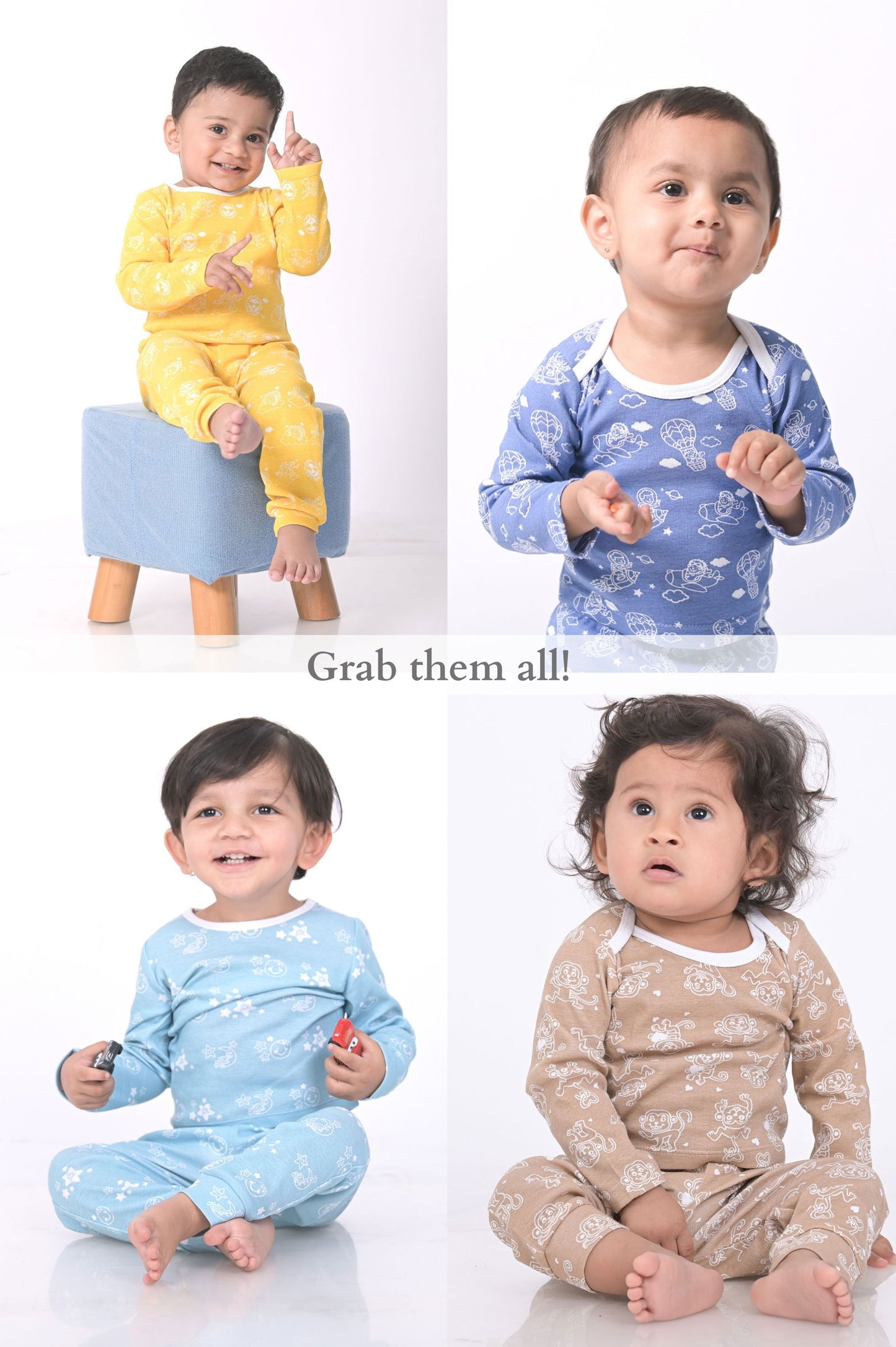Kaarpas organic cotton 2 piece  baby PJ set with jumbo elephant - Tinycubs - 