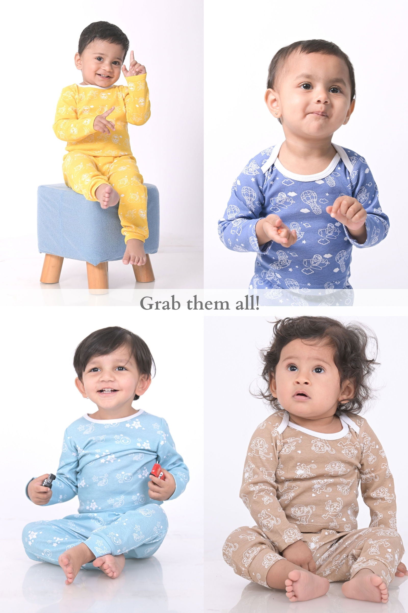 Kaarpas organic cotton 2 piece  baby PJ set with jumbo elephant - Tinycubs - 