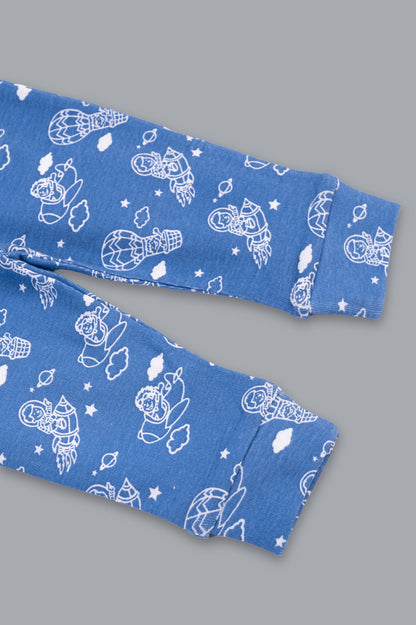 Kaarpas organic cotton 2 piece baby into the sky with parachute PJ set - Blue - Tinycubs - 