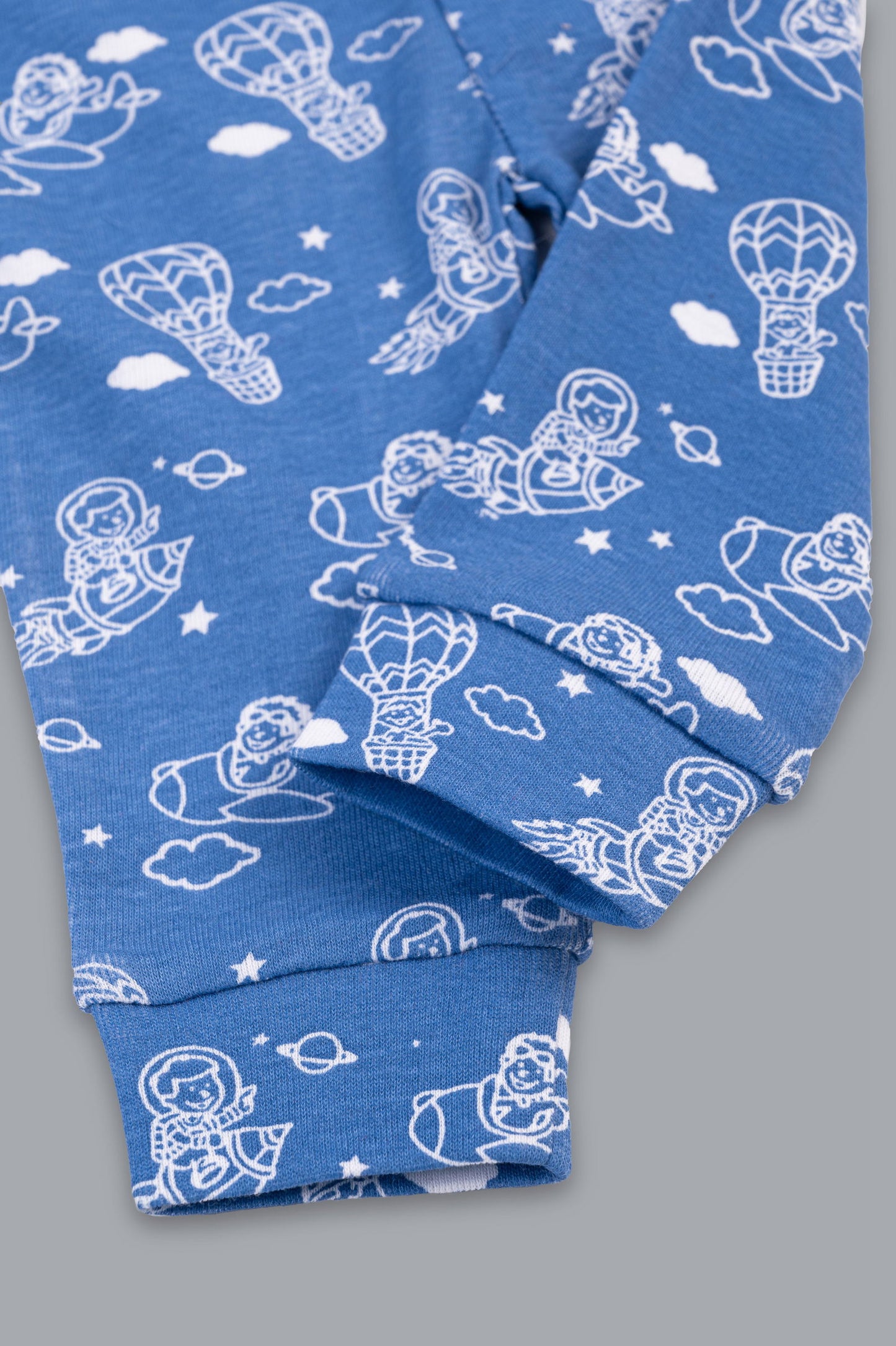 Kaarpas organic cotton 2 piece baby into the sky with parachute PJ set - Blue - Tinycubs - 