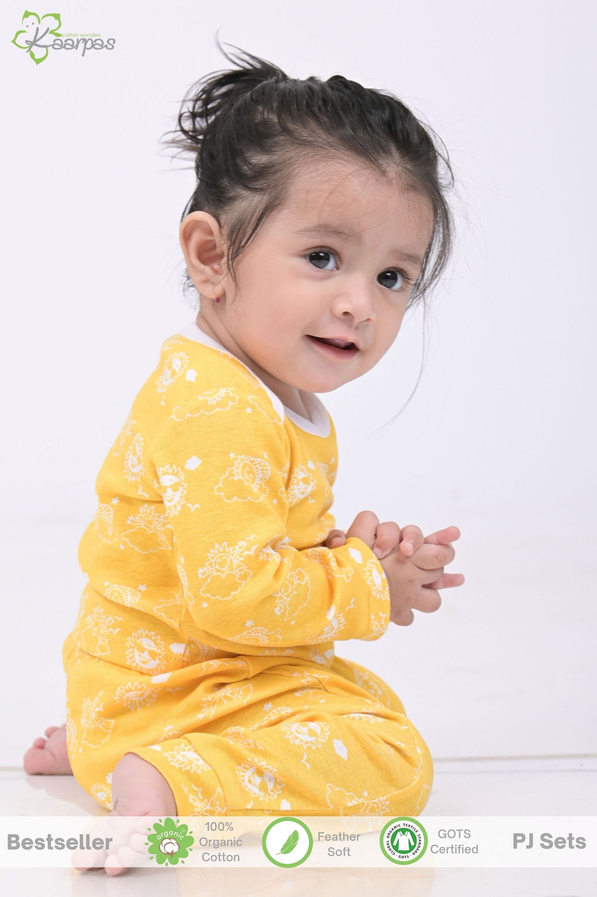 Kaarpsas organic cotton 2 piece baby PJ set with mighty sun - Tinycubs - 