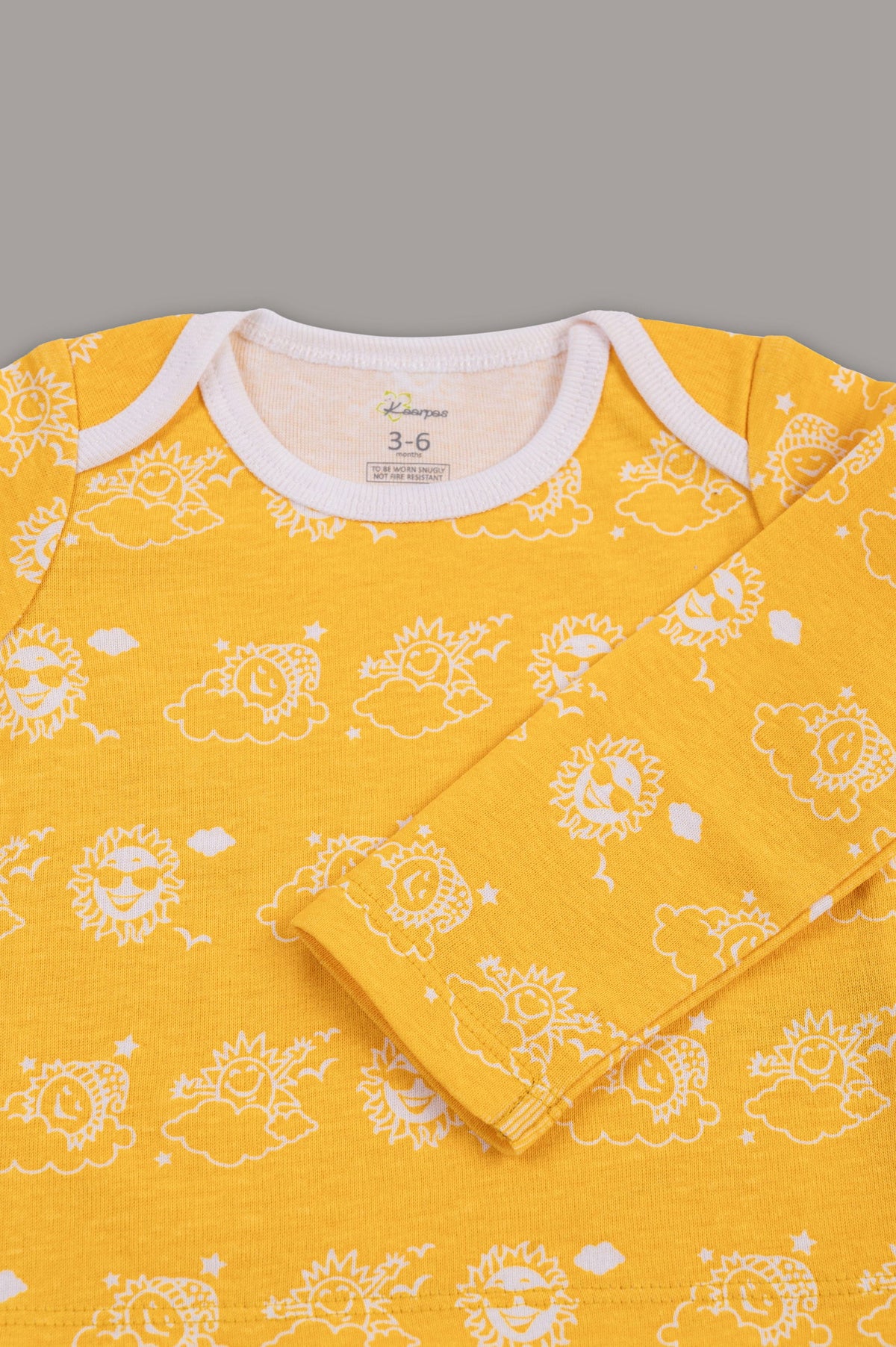 Kaarpsas organic cotton 2 piece baby PJ set with mighty sun - Tinycubs - 