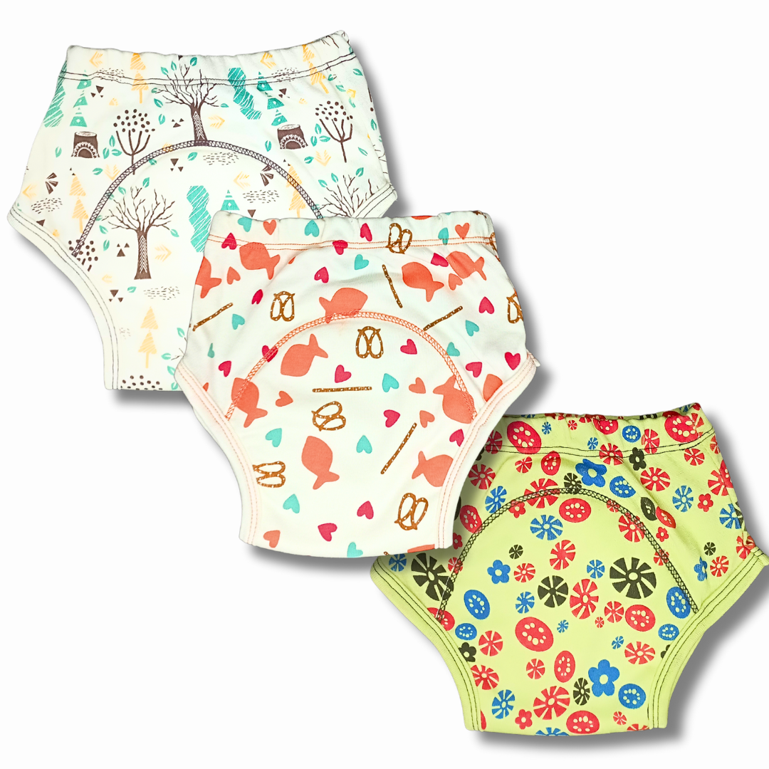Kindermum Block Fish Combo Set of 3 Training Pants - Tinycubs - 