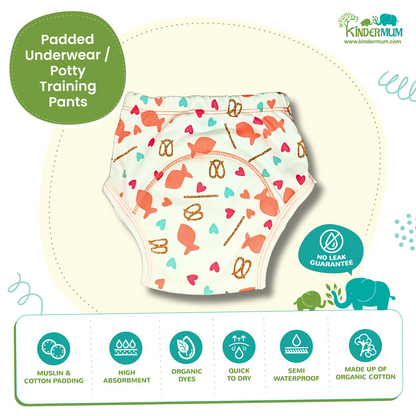 Kindermum Block Fish Combo Set of 3 Training Pants - Tinycubs - 