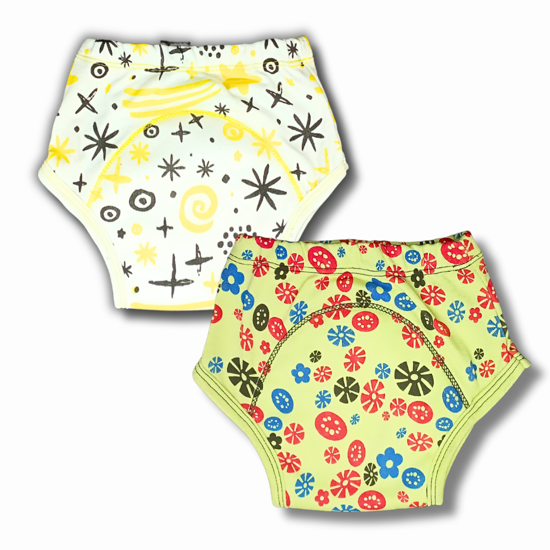 Kindermum Block Print Set of 2 Training Pants - Tinycubs - 