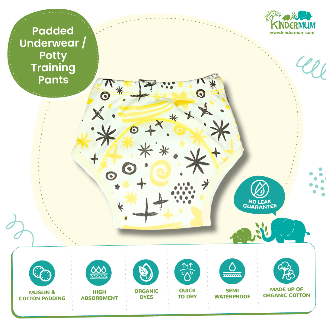 Kindermum Block Print Set of 2 Training Pants - Tinycubs - 