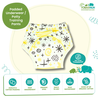 Kindermum Block Print Set of 2 Training Pants - Tinycubs - 