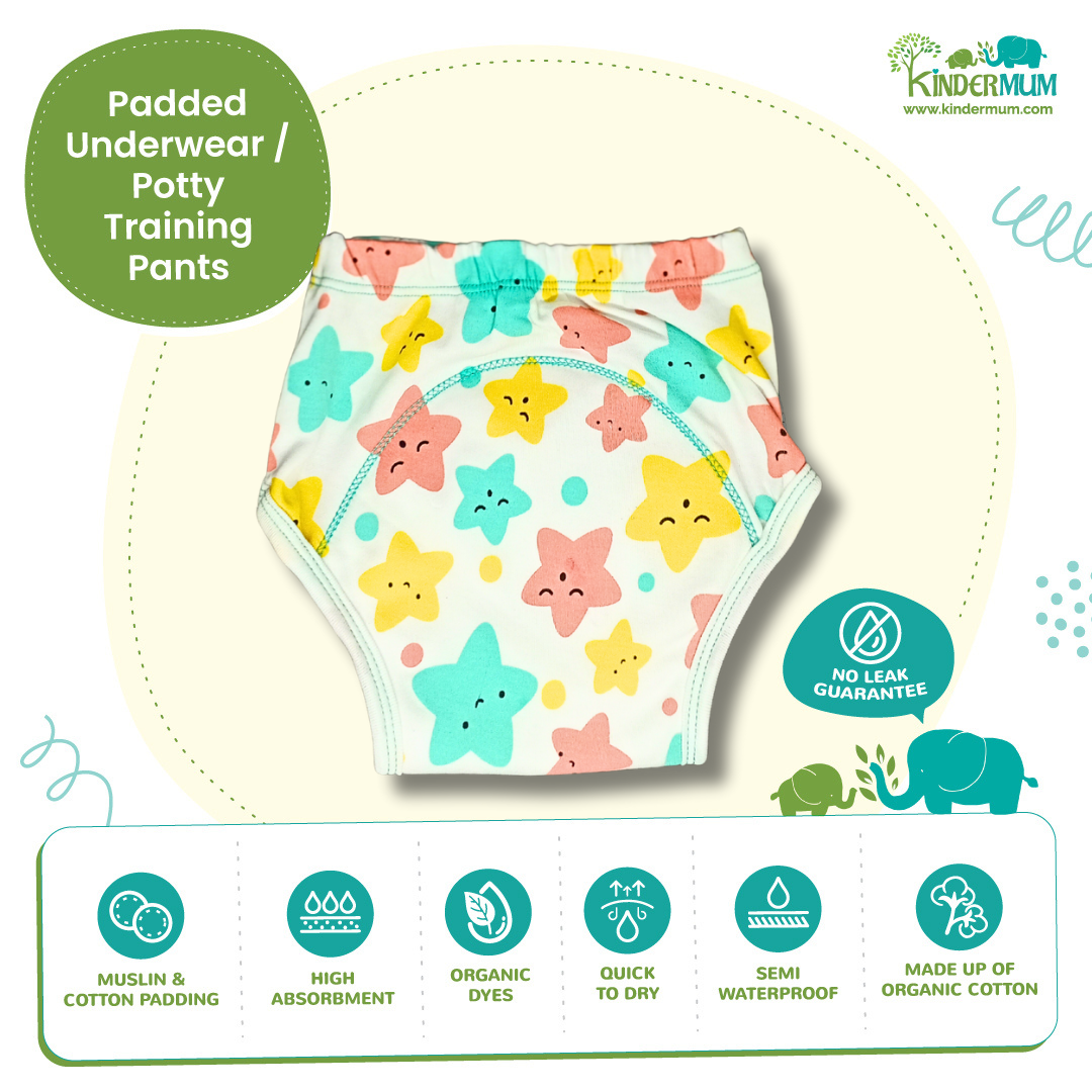 Kindermum Ele Star Combo Set of 3 Training Pants - Tinycubs - 
