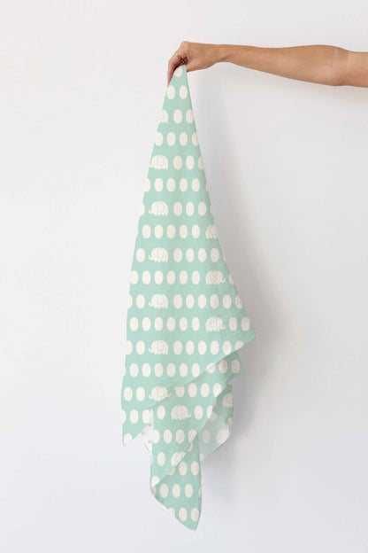 Kindermum Organic Cotton Muslin Swaddle Blanket Large Set of 2 - Pista and Lemon - Tinycubs - 