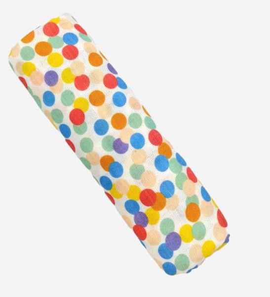 Kindermum Organic Cotton Muslin Swaddle Blanket Large Size Set of 2 - Colorful Polka and Bear - Tinycubs - 