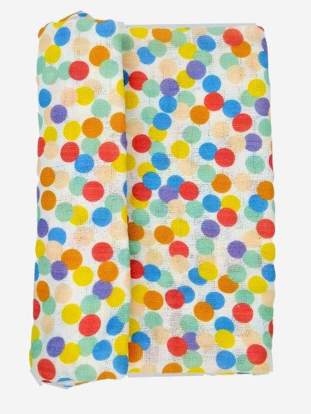 Kindermum Organic Cotton Muslin Swaddle Blanket Large Size Set of 2 - Colorful Polka and Bear - Tinycubs - 