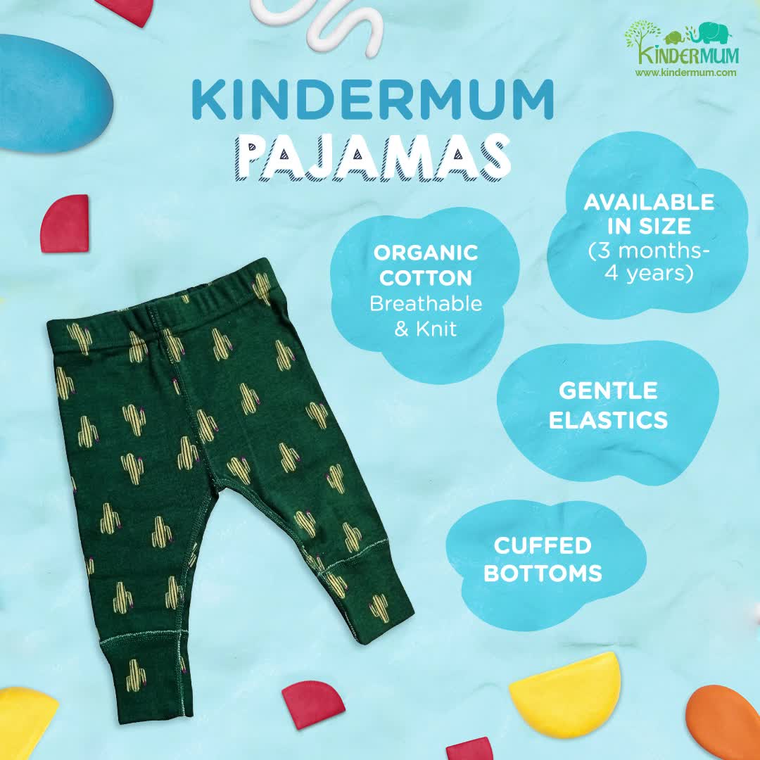 Kindermum Organic Cotton Pajamas Assorted Prints- Pack of 3 - Tinycubs - 