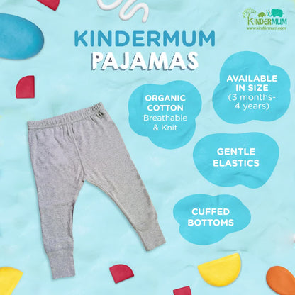 Kindermum Organic Cotton Pajamas Assorted Prints- Pack of 3 - Tinycubs - 
