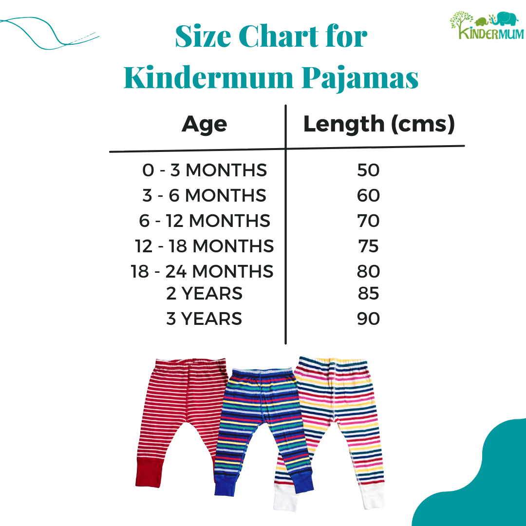 Kindermum Organic Cotton Pajamas Assorted Prints- Pack of 3 - Tinycubs - 