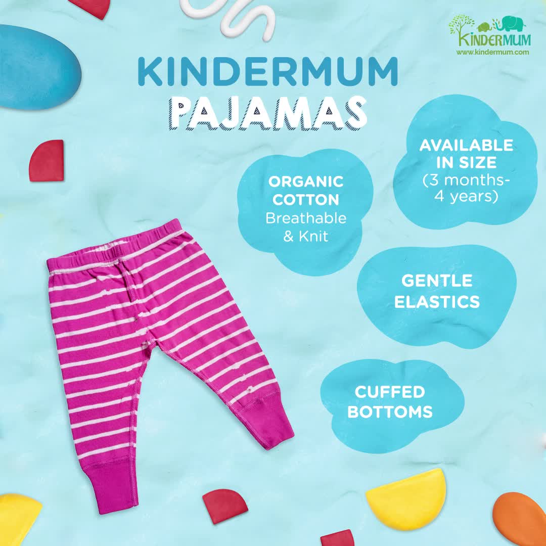 Kindermum Organic Cotton Pajamas Assorted Prints- Pack of 4 - Tinycubs - 