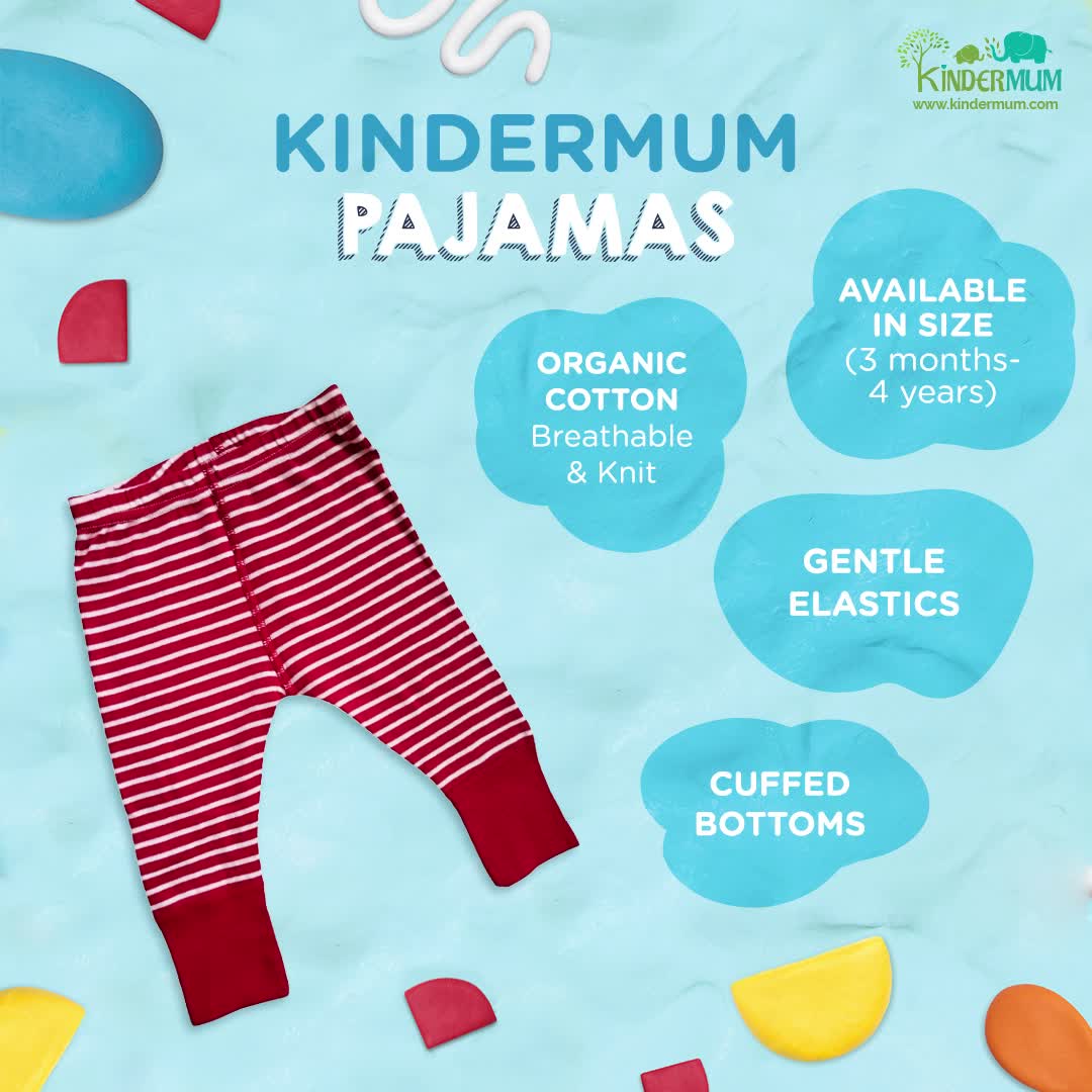 Kindermum Organic Cotton Pajamas Assorted Prints- Pack of 4 - Tinycubs - 