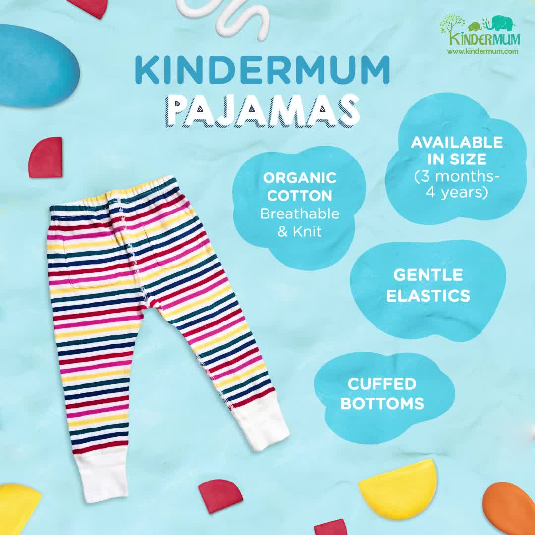 Kindermum Organic Cotton Pajamas Assorted Prints- Pack of 5 - Tinycubs - 