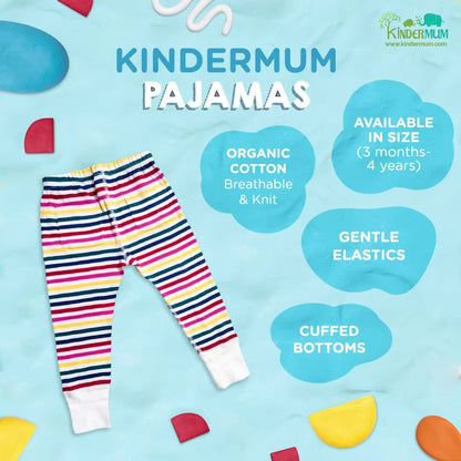Kindermum Organic Cotton Pajamas Assorted Prints- Pack of 5 - Tinycubs - 