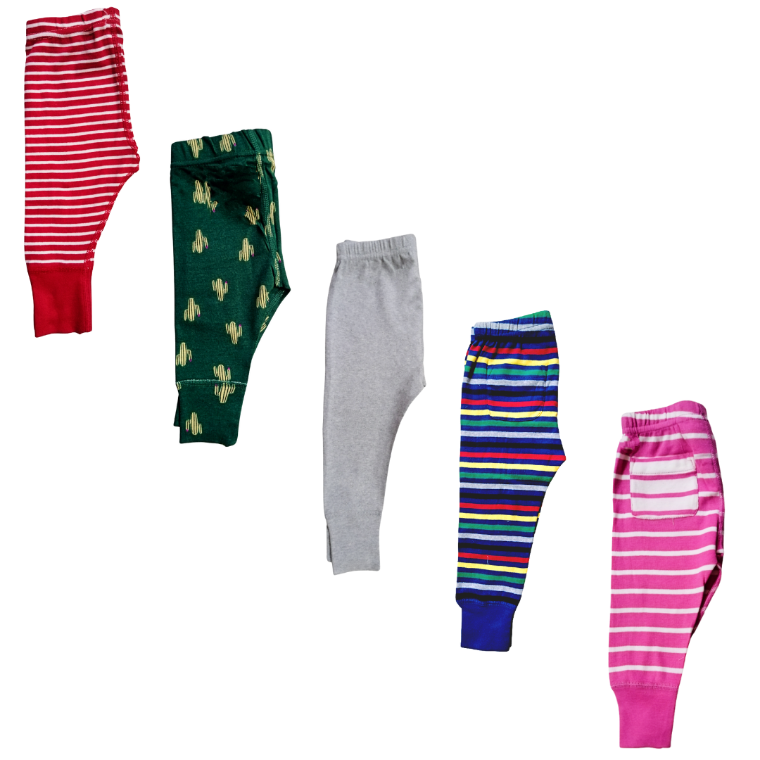 Kindermum Organic Cotton Pajamas Assorted Prints- Pack of 5 - Tinycubs - 