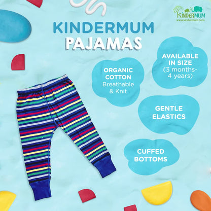 Kindermum Organic Cotton Pajamas Assorted Prints- Pack of 5 - Tinycubs - 