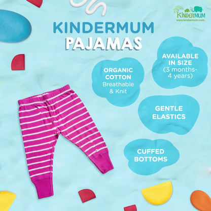 Kindermum Organic Cotton Pajamas Assorted Prints- Pack of 5 - Tinycubs - 