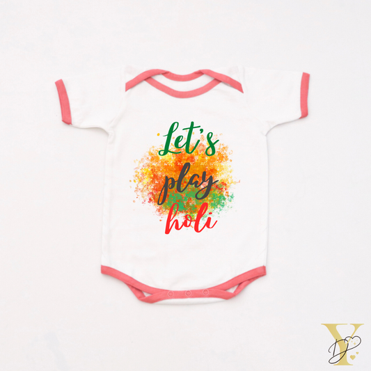 Let's Play Holi Bodysuit (red love) - Tinycubs - 