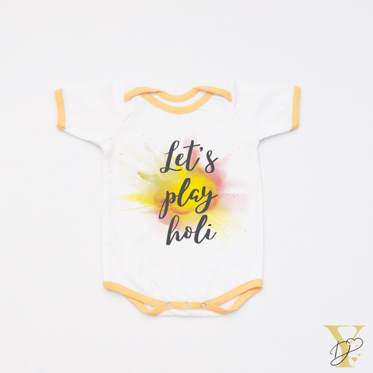 Let's Play Holi Bodysuit (yellow love) - Tinycubs - 