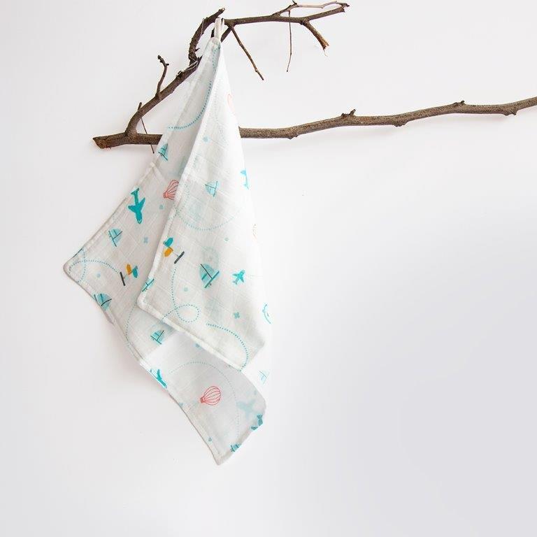 Lil Travellers- Organic Muslin Wipes (Set Of 6) - Tinycubs - 